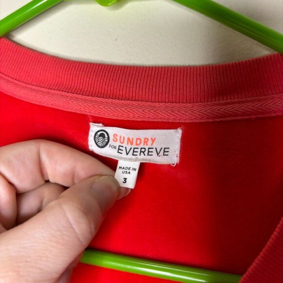 Sunday by Evereve Womens Valor Crewneck Size 3 Red - Picture 2 of 6